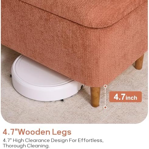39.4" Ottoman with Storage Upholstered Storage Bench for Living Room