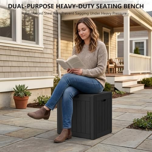 Outdoor Storage Box, 35 Gallon Waterproof Deck Box [Upgraded 3.0]