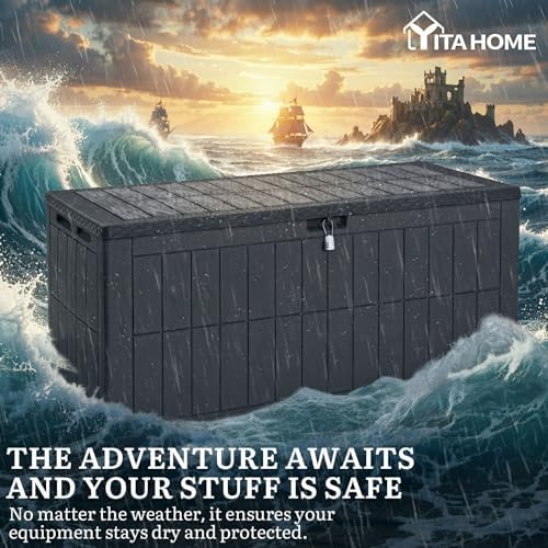 YITAHOME 134 Gallon Large Outdoor Storage Box with Lock