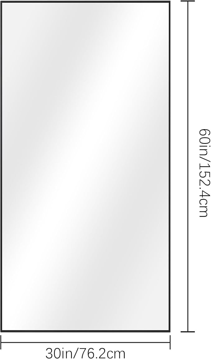 Black Bathroom Mirror for Wall, 30x60 Inch Rectangle Mirrors