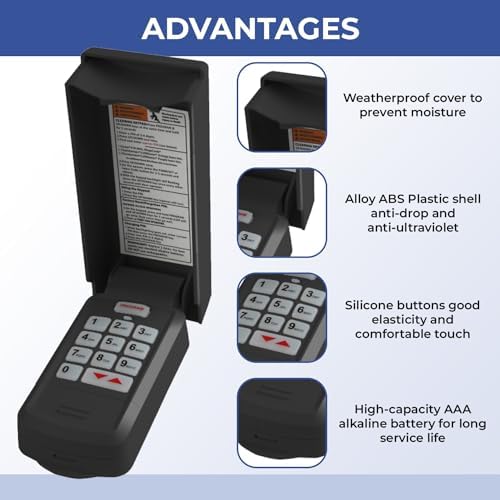 for Overhead Door Keypad, Compatible with All Genie/Overhead Door Garage Door Openers, for Model GK-R OKP-BX 37225R 37332R OKP-BX GK-BX GWKP, GWK-IC, ACSDG, ACSDA1, ACSD1G, B8QACSDA (Black)