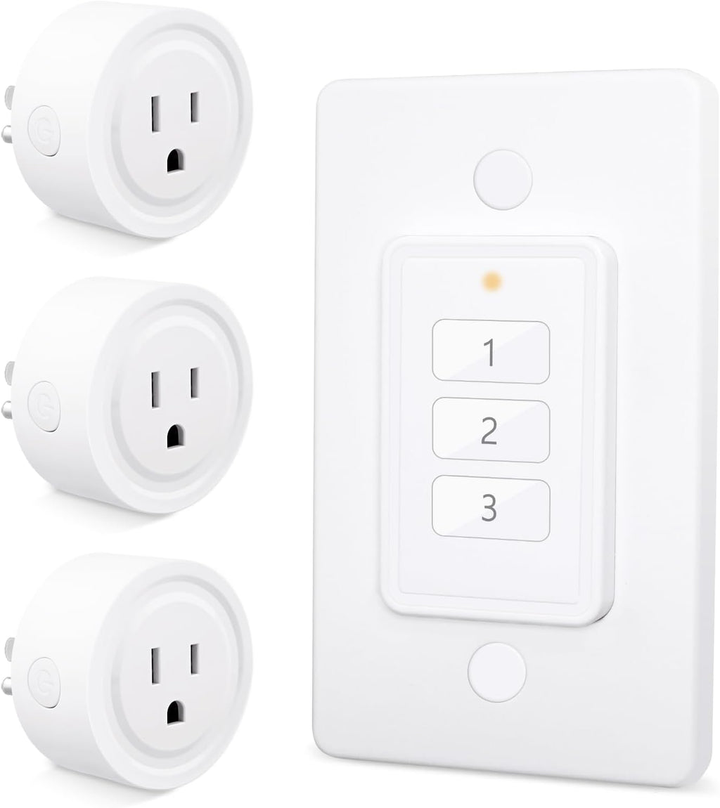 LoraTap 656ft Wireless Wall-Switch: Remote Control Outlet 3 Pack — Lights &