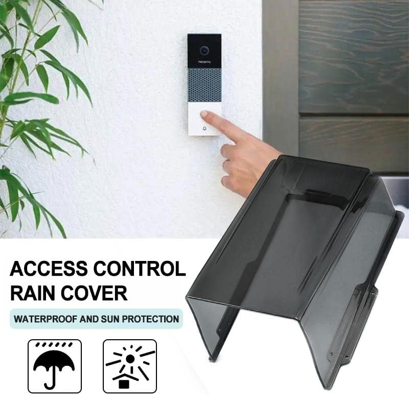 pc lengthen doorbell rain cover, transparent doorbell waterproof shown in use