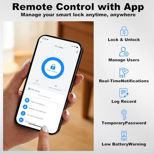 Smart Lock with Camera Keyless Entry, Alexa&Google Voice Control