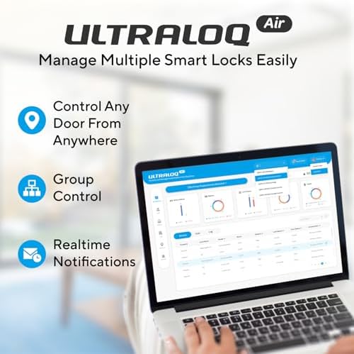 ULTRALOQ Latch 5 Built-in WiFi Smart Lock with NFC, 5-in-1 Keyless Entry Door Lock with Touch Digital Keypad, Smart Handle Lock, App Control, Black