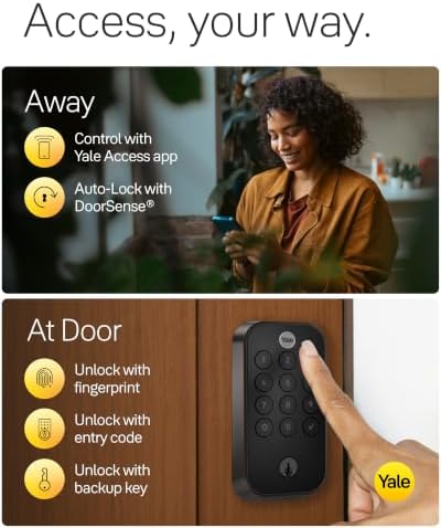 Yale WiFi Smart Lock Deadbolt, Keypad & Fingerprint Access, Keyless Entry