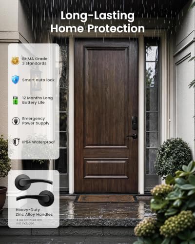 DESLOC B200 Fingerprint Smart Lock with 2 Ergonomic Curved Handles