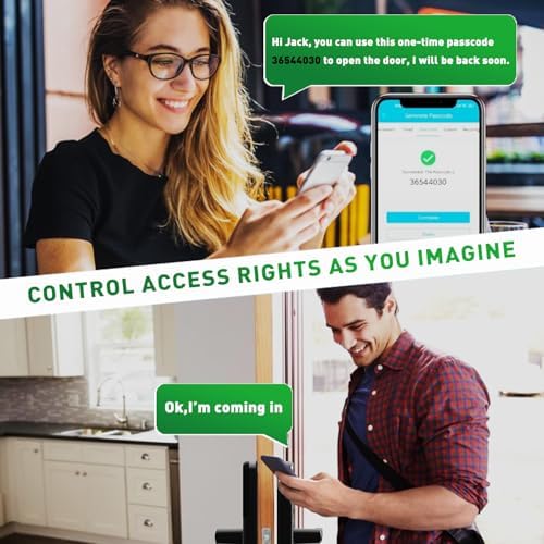 Smart Door Lock, OLUMAT Keyless Entry Door Lock Fingerprint Door Lock with Keypad Digital Lock with Handle for Home, Rental, Garage, Office and Hotel