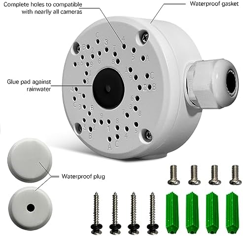 metal aluminum ip66 waterproof bullet security camera junction, front angle view