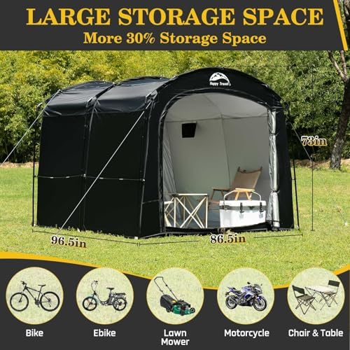 Happy Travel Bike Storage Shed Tent, Outdoor Portable Bicycle Storage Sheds