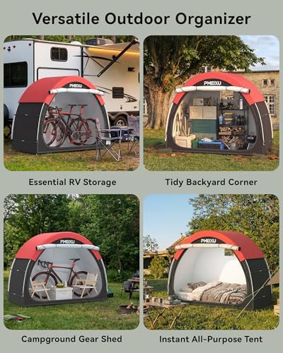Bike Tent with Rain Cover, Portable Storage Shed for 2-3 Bikes
