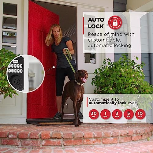 Kwikset Powerbolt 250 10-Button Keypad Matte Black Transitional Electronic Deadbolt Door Lock, Featuring Convenient Keyless Entry, Customizable User Codes and Auto-Locking