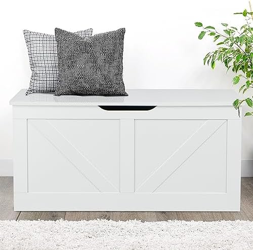 Timberer 39.4" Storage Chest, Wooden Storage Bench, Large Storage Trunk