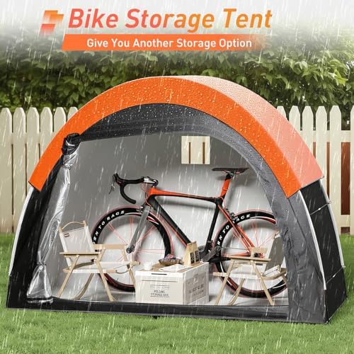 Upgraded Bike Tent with Rain Cover, Outdoor Storage Shed for 2-3 Bikes