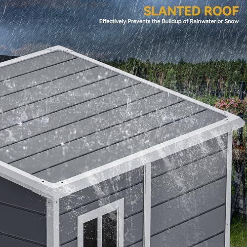 DWVO 5x4FT Resin Outdoor Storage Shed with Floor, Waterproof Tool Shed