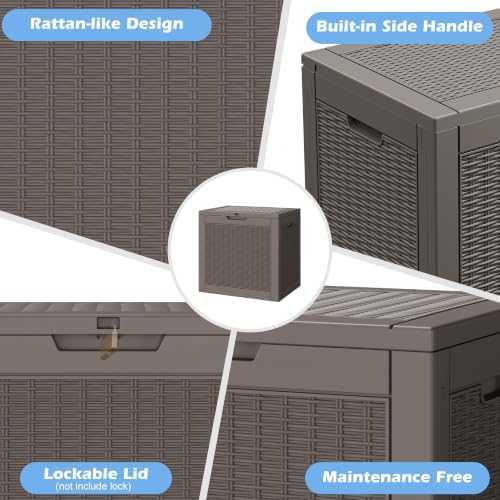 Outdoor Storage Box Waterproof, 30 Gallon Deck Box for Patio Storage