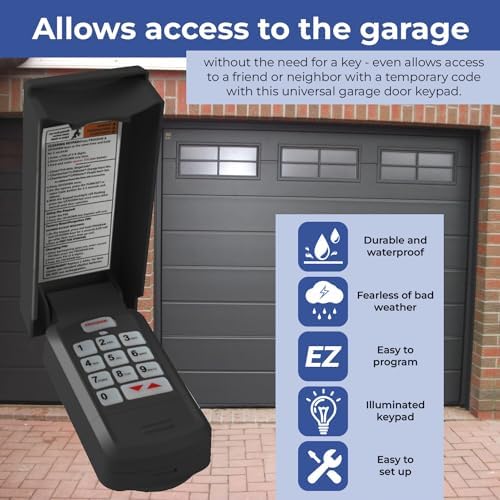 for Overhead Door Keypad, Compatible with All Genie/Overhead Door Garage Door Openers, for Model GK-R OKP-BX 37225R 37332R OKP-BX GK-BX GWKP, GWK-IC, ACSDG, ACSDA1, ACSD1G, B8QACSDA (Black)