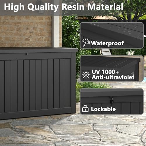 KAMABOKO 280 Gallon Outdoor Storage Box Waterproof Deck Box for Patio