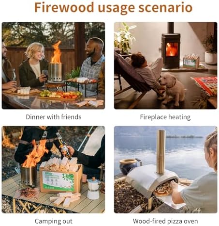 Mini Firewood with 4pcs Fire Starters&Gloves 3.5'' Lengths Pine Kiln Dried Fire Wood Great for Solo Stove Mesa, Tabletop Fire Pit,Pizza Oven Wood,Solo Stove Accessories