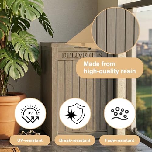 EasyUp 56 Gal Waterproof Outdoor Storage Box UV Resistant Deck Box