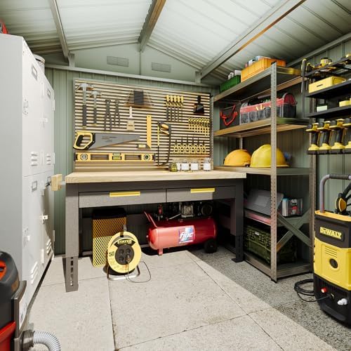 8x6 FT Outdoor Storage Shed Brown