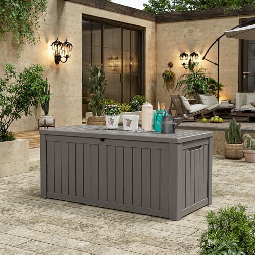 KAMABOKO Outdoor Storage Box, 150 Gallon Deck Box Outdoor Waterproof