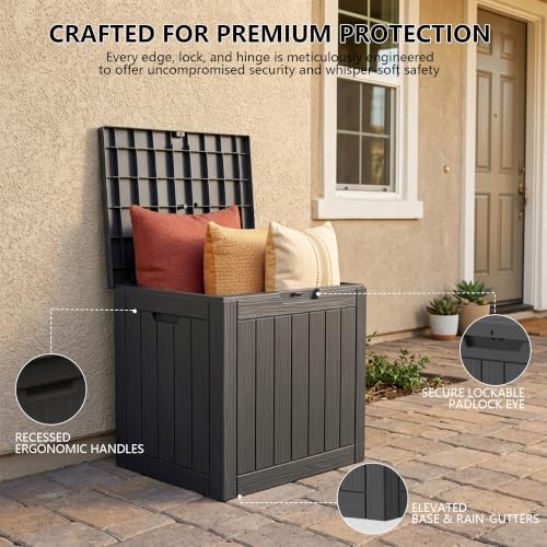 Outdoor Storage Box, 35 Gallon Waterproof Deck Box [Upgraded 3.0]