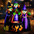 Joiedomi 6 FT Tall Halloween Inflatables Three Witch Around Cauldron with Flame Light Yard Outdoor Decoration Blow Up with Build-in LEDs for Halloween Party Indoor, Outdoor Inflatables Decorations