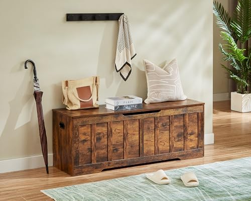 VANKILEY 51.2" Storage Chest Extra Large,Wooden Storage Bench(Rustic Brown)