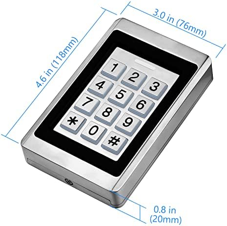 Door Access Control System, Stand Alone Password Door Keypad + 5PCS ID Keyfobs, Support 2000 Users, Wiegand 26, for Swing Slide Gate Opener Gate Operator and Access Control Security System