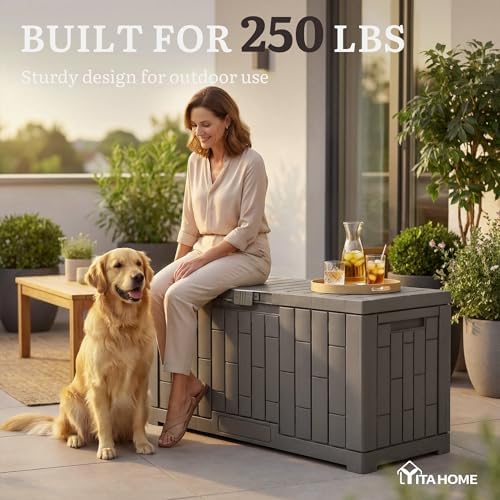 YITAHOME 60 Gallon Resin Deck Box