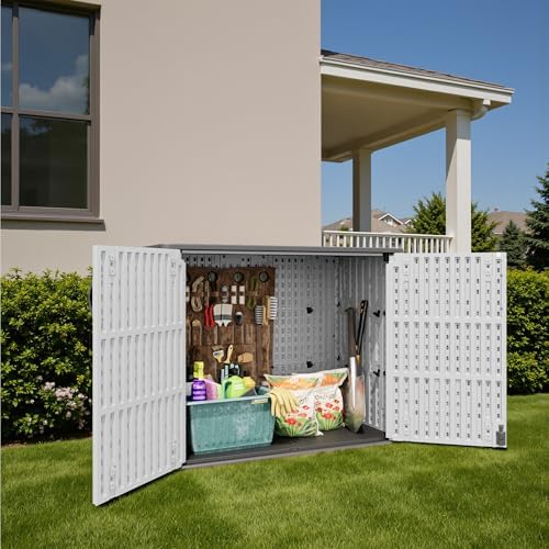 Patiowell 26 Cu.ft Resin Outdoor Storage Cabinet with Lockable Door, White