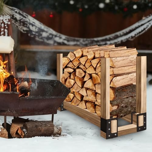 8 Pcs Firewood Log Storage Rack Bracket, Indoor Outdoor, Adjustable