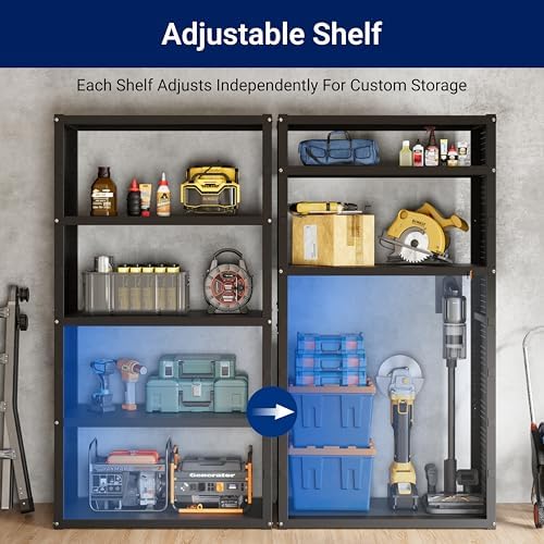 FLEXIMOUNTS 117" L Modular Garage Storage Cabinet with Workbench, Black