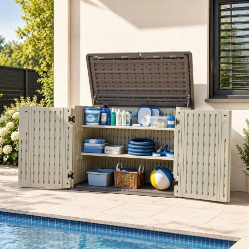 Macrout 25 Cu Ft Outdoor Storage Cabinet with Shelves, Waterproof ST5737