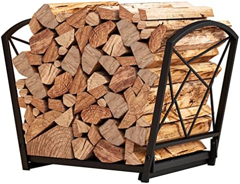 Fire Beauty Folding Iron Firewood Log Rack for Indoor & Outdoor Storage