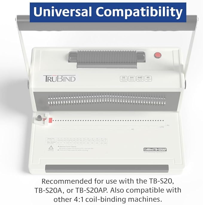TruBind 38mm Spiral Binding Coils (50 Pack)