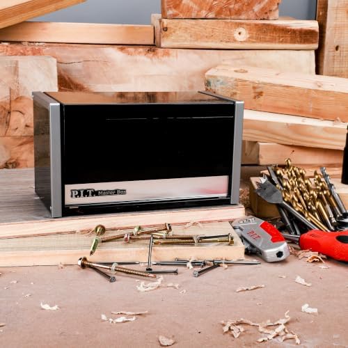P.I.T. Mini Tool Box,3 Drawers Small Metal Toolbox for Tools Storage,Black