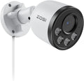 ZOSI ZG1804E 4MP Add-on Camera with Audio,Outdoor PoE Security Camera with Night Vision,Smart Human Detection,IP66 Weatherproof,Remote Access,Only Work with ZOSI PoE NVR System