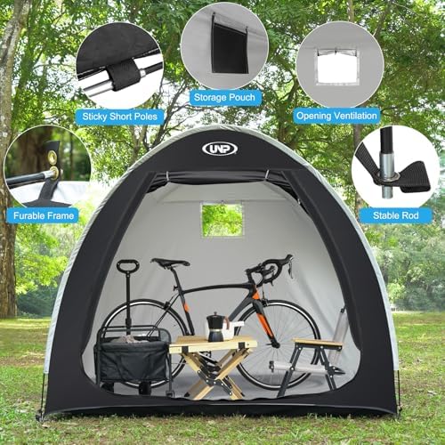 UNP Bike Storage Shed Tent, Waterproof Bike Storage Tent for 1/2/3/4 Bikes