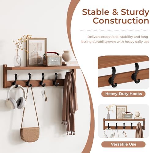 27.6" Shoe Rack Bench with Coat Rack, 3-Tier Entryway Storage Bench