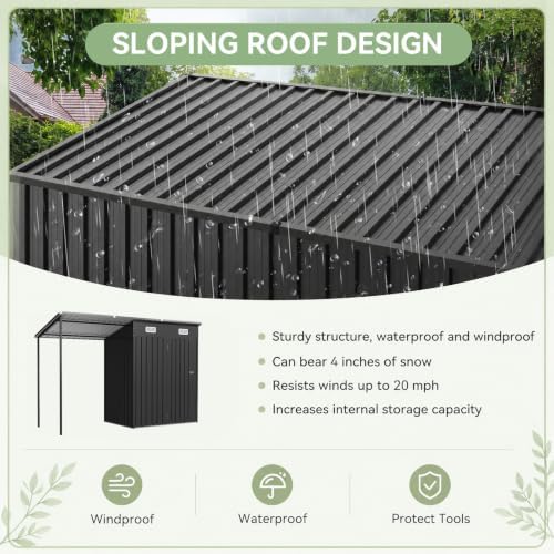 5x3FT Outdoor Storage Shed & Hardtop Gazebo Combo