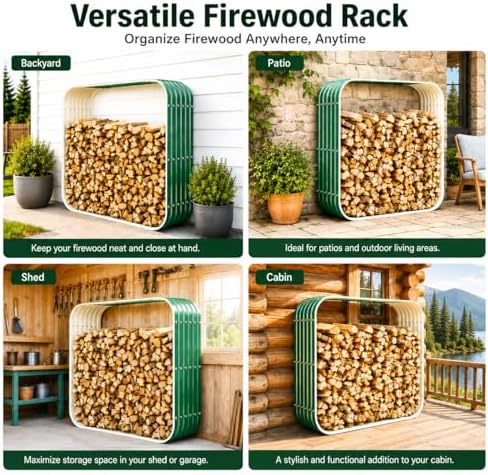 49IN Firewood Rack Outdoor Indoor, 600LBS Capacity,Waterproof Heavy Duty Wood...
