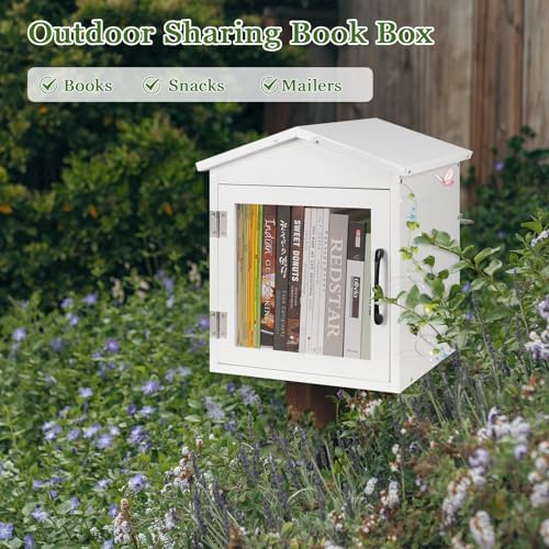 Outdoor Library Outdoor Book Box Storage, 13x11x16 Inch