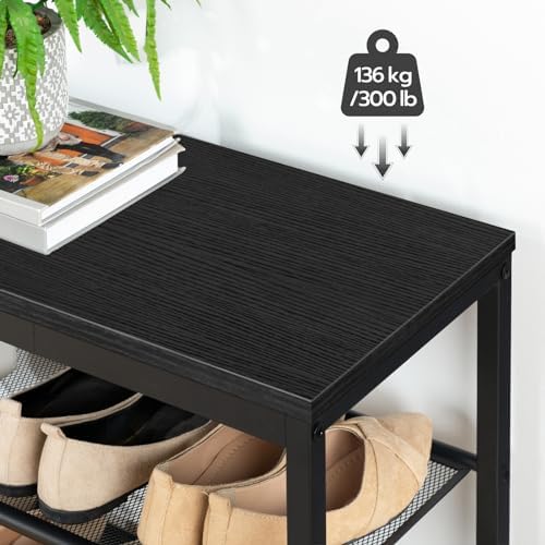 HOOBRO Shoe Bench, 3-Tier Shoe Rack,Industrial Shoe Organizer Storage Bench