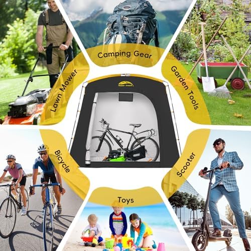 Happy Travel Bike Storage Shed Tent, Waterproof Portable Bicycle Cover Shed