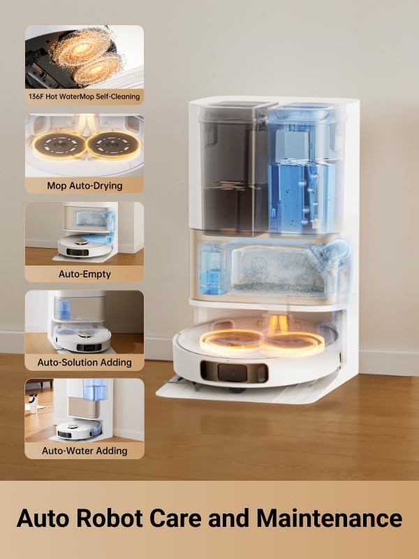 DREAME L10s Pro Ultra Heat Robot Vacuum and Mop Combo, Mop Extend, 7000Pa