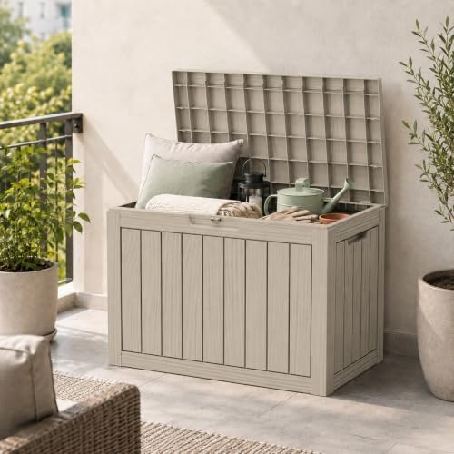 Resin Deck Box Waterproof Outdoor indoor Storage Box 50 Gallon