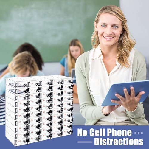 Layhit 50 Slots Cell Phone Locker Box for Classroom, Back to School, Black