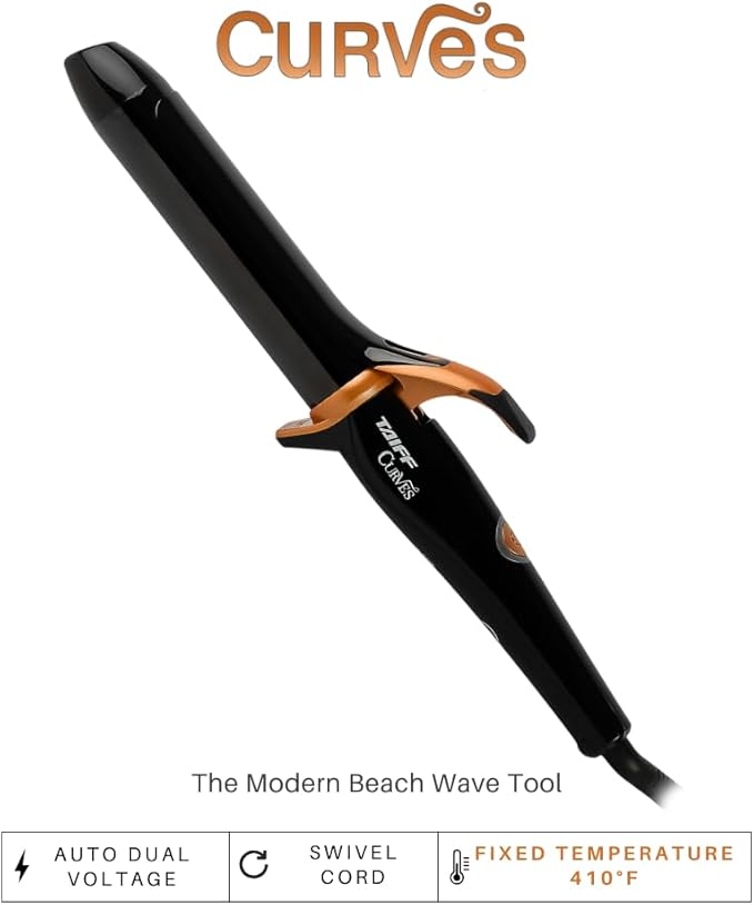 TAIFF Curves Professional Black Titanium Curling Iron – High-Performance Hair